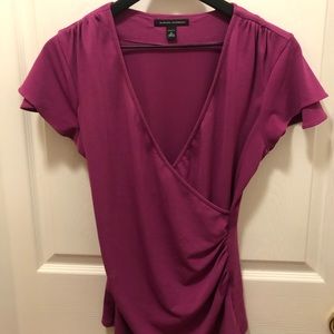 Banana Republic cross blouse with layer cap sleeve